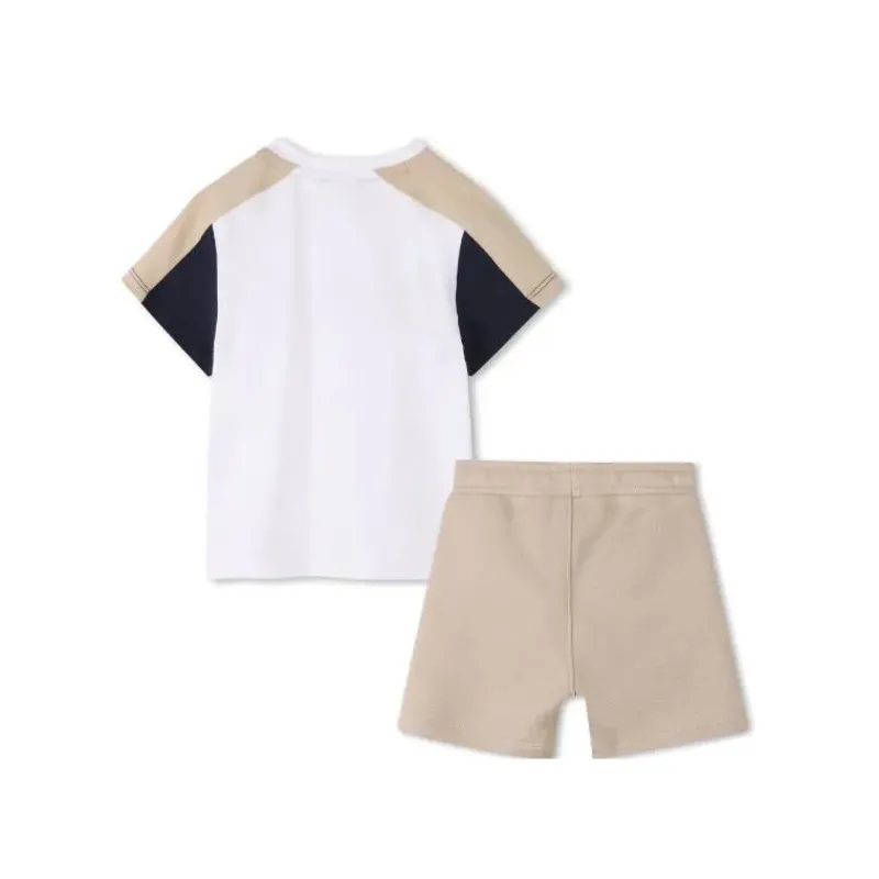 Hugo Boss Baby Sets*Baby - Boy Logo Short Sleeve Tee And Shorts, White & Beige