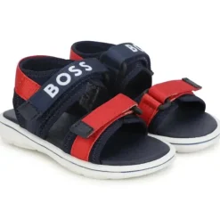 Hugo Boss Baby Shoes*Baby - Boy Navy Blue & Red Logo Sandals