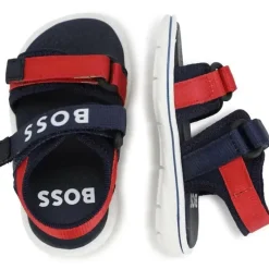 Hugo Boss Baby Shoes*Baby - Boy Navy Blue & Red Logo Sandals