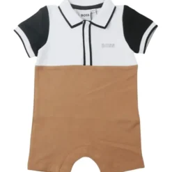 Hugo Boss Baby One-Pieces*Baby - Boy Polo Pique Overall Beige
