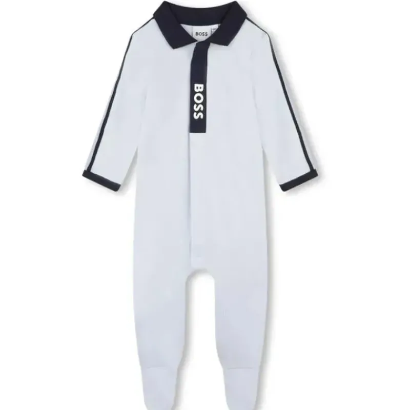 Hugo Boss Baby One-Pieces|Baby Sleepwear*Baby - Boy Polo Footie, Light Blue