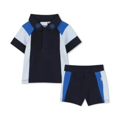 Hugo Boss Baby Sets*Baby - Boy Set Polo & Shorts Light Blue & Navy