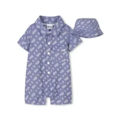 Hugo Boss Baby Sets*Baby - Boy Short All In One & Bucket Hat, Blue