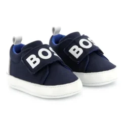 Hugo Boss Baby Shoes*Baby - Boy Slippers Navy With Boss Logo