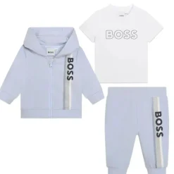 Hugo Boss Baby Sets*Baby - Boy Sweats & Tee Set, White And Light Blue