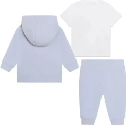 Hugo Boss Baby Sets*Baby - Boy Sweats & Tee Set, White And Light Blue