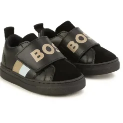 Hugo Boss Baby Shoes*Baby - Boys Black Velcro Logo Trainers