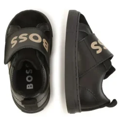 Hugo Boss Baby Shoes*Baby - Boys Black Velcro Logo Trainers