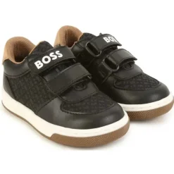 Hugo Boss Baby Shoes*Baby - Boys Black Tan Velcro Sneaker