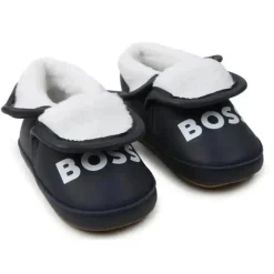 Hugo Boss Baby Shoes*Baby - Faux Sherling Leather Slippers, Navy
