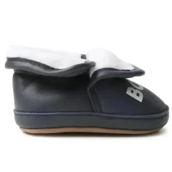Hugo Boss Baby Shoes*Baby - Faux Sherling Leather Slippers, Navy