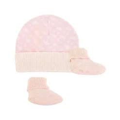 Hugo Boss Baby Hats*Baby - Geometric Intarsia Hat & Slippers Set, Pink