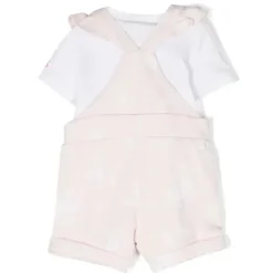 Hugo Boss Baby Sets*Baby - Girl Cotton Dungarees Set, Pink Pale