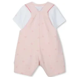 Hugo Boss Baby Sets*Baby - Girl Dungarees & T-Shirt White And Pink