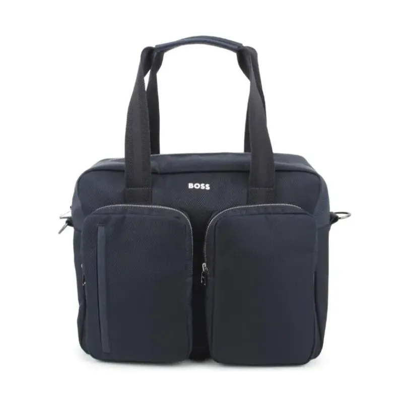 Hugo Boss Convertible Backpacks*Baby - Logo Applique Changing Diaper Bag Navy