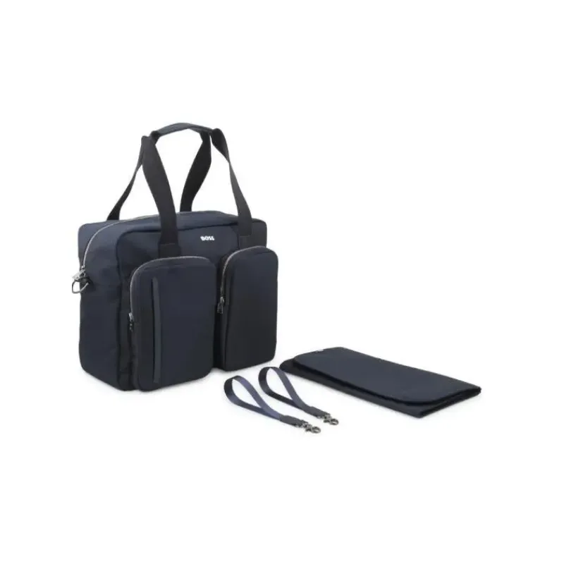 Hugo Boss Convertible Backpacks*Baby - Logo Applique Changing Diaper Bag Navy
