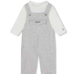 Hugo Boss Baby Sets*Baby - Long Sleeve Tee & Overalls Set, Grey