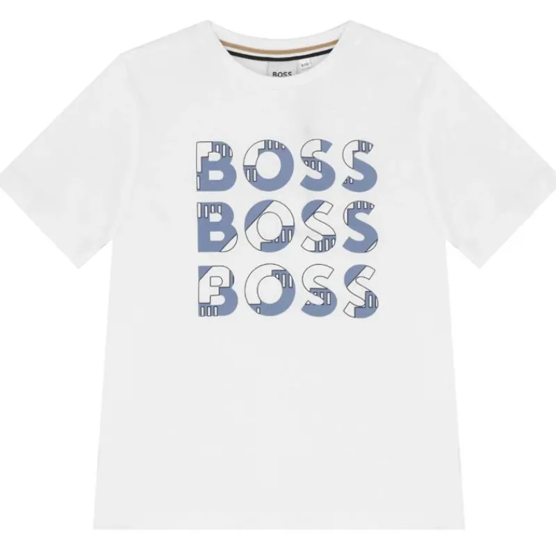 Hugo Boss Baby Tops*Baby - Long Sleeve Tee Multi Logo Printed, White
