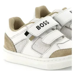 Hugo Boss Baby Shoes*Baby - Mini Me Sneaker Velcro Closure, White/Beige