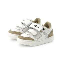 Hugo Boss Baby Shoes*Baby - Mini Me Sneaker Velcro Closure, White/Beige