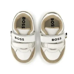 Hugo Boss Baby Shoes*Baby - Mini Me Sneaker Velcro Closure, White/Beige
