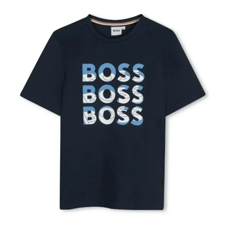 Hugo Boss Baby Tops*Baby - Multi Logo Short Sleeve Tshirt Navy