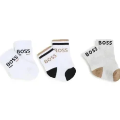 Hugo Boss Baby Gloves & Socks*Baby - 3Pk Socks Set White, Black & Beige