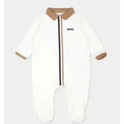 Hugo Boss Baby One-Pieces*Baby - Polo Footie, White/Beige