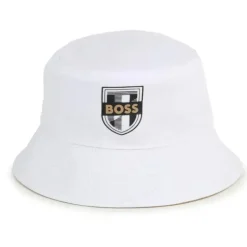 Hugo Boss Baby Hats*Baby - Reversible Bucket Hat, White/Beige