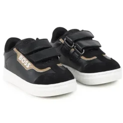 Hugo Boss Baby Shoes*Baby - Sneakers In Leather & Mesh, Black