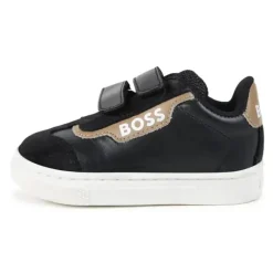 Hugo Boss Baby Shoes*Baby - Sneakers In Leather & Mesh, Black