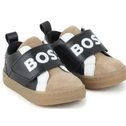 Hugo Boss Baby Shoes*Baby - Sneakers In Leather & Mesh, Black