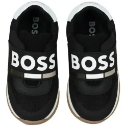 Hugo Boss Baby Shoes*Baby - Sneakers In Leather & Mesh Logo Elastic