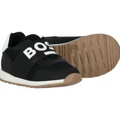 Hugo Boss Baby Shoes*Baby - Sneakers In Leather & Mesh Logo Elastic