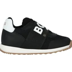 Hugo Boss Baby Shoes*Baby - Sneakers In Leather & Mesh Logo Elastic