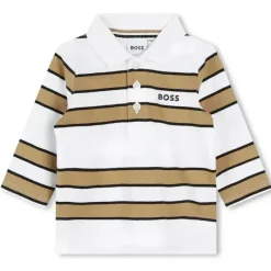 Hugo Boss Baby Tops*Baby - Stripped Long Sleeve Polo, White