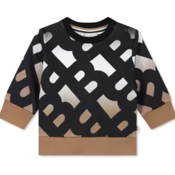 Hugo Boss Baby Coats, Sweaters & Jackets*Baby - Sweatshirt Allover B Monogram, Black/Beige