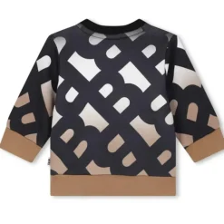 Hugo Boss Baby Coats, Sweaters & Jackets*Baby - Sweatshirt Allover B Monogram, Black/Beige