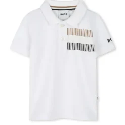 Hugo Boss Baby Tops*Baby - Tricolor Short Sleeve Polo White