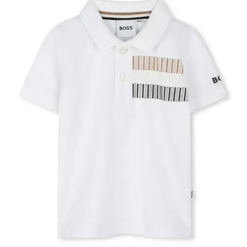 Hugo Boss Baby Tops*Baby - Tricolor Short Sleeve Polo White