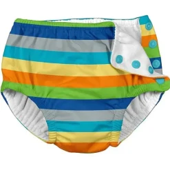 Iplay Swim Diapers*i play Snap Reusable Absorbent Swimsuit Diaper, Gray Multistripe