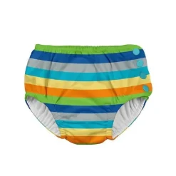 Iplay Swim Diapers*i play Snap Reusable Absorbent Swimsuit Diaper, Gray Multistripe