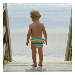 Iplay Swim Diapers*i play Snap Reusable Absorbent Swimsuit Diaper, Gray Multistripe