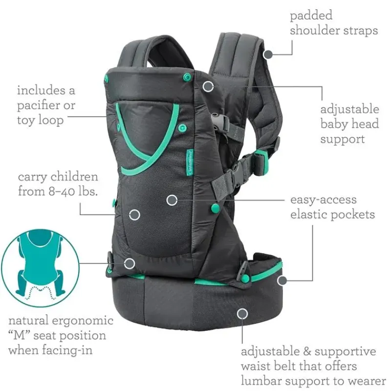 Infantino Front, Hip And Backpack Carriers*- Carry On Active Multi-Pocket Carrier