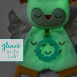 Infantino Toys For 0-12 Months|Gift For Baby*- Glow-In-The-Dark Cuddly Teether, Owl