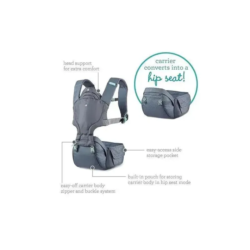 Infantino Front, Hip And Backpack Carriers*- Hip Rider Plus 5-In-1 Hip Seat Carrier