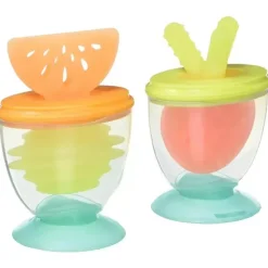Infantino Rattles & Teethers|Toys For 0-12 Months*- 3-in-1 Teether, Taste & Take-Along Teethers, Combo Strawberry & Orange