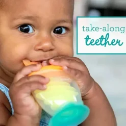 Infantino Rattles & Teethers|Toys For 0-12 Months*- 3-in-1 Teether, Taste & Take-Along Teethers, Combo Strawberry & Orange
