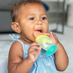 Infantino Rattles & Teethers|Toys For 0-12 Months*- 3-in-1 Teether, Taste & Take-Along Teethers, Combo Strawberry & Orange