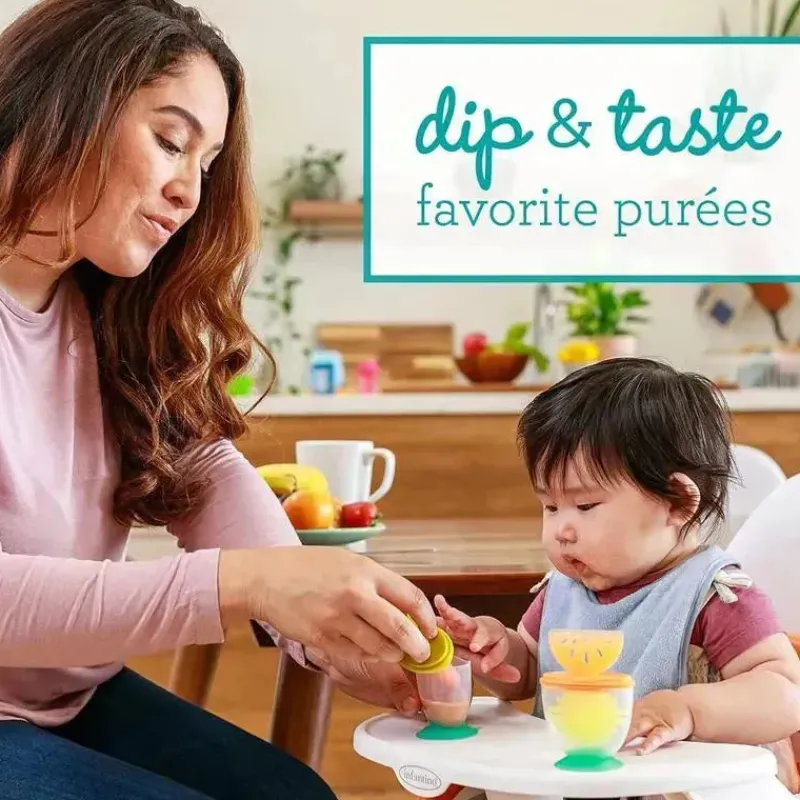 Infantino Rattles & Teethers|Toys For 0-12 Months*- 3-in-1 Teether, Taste & Take-Along Teethers, Combo Strawberry & Orange